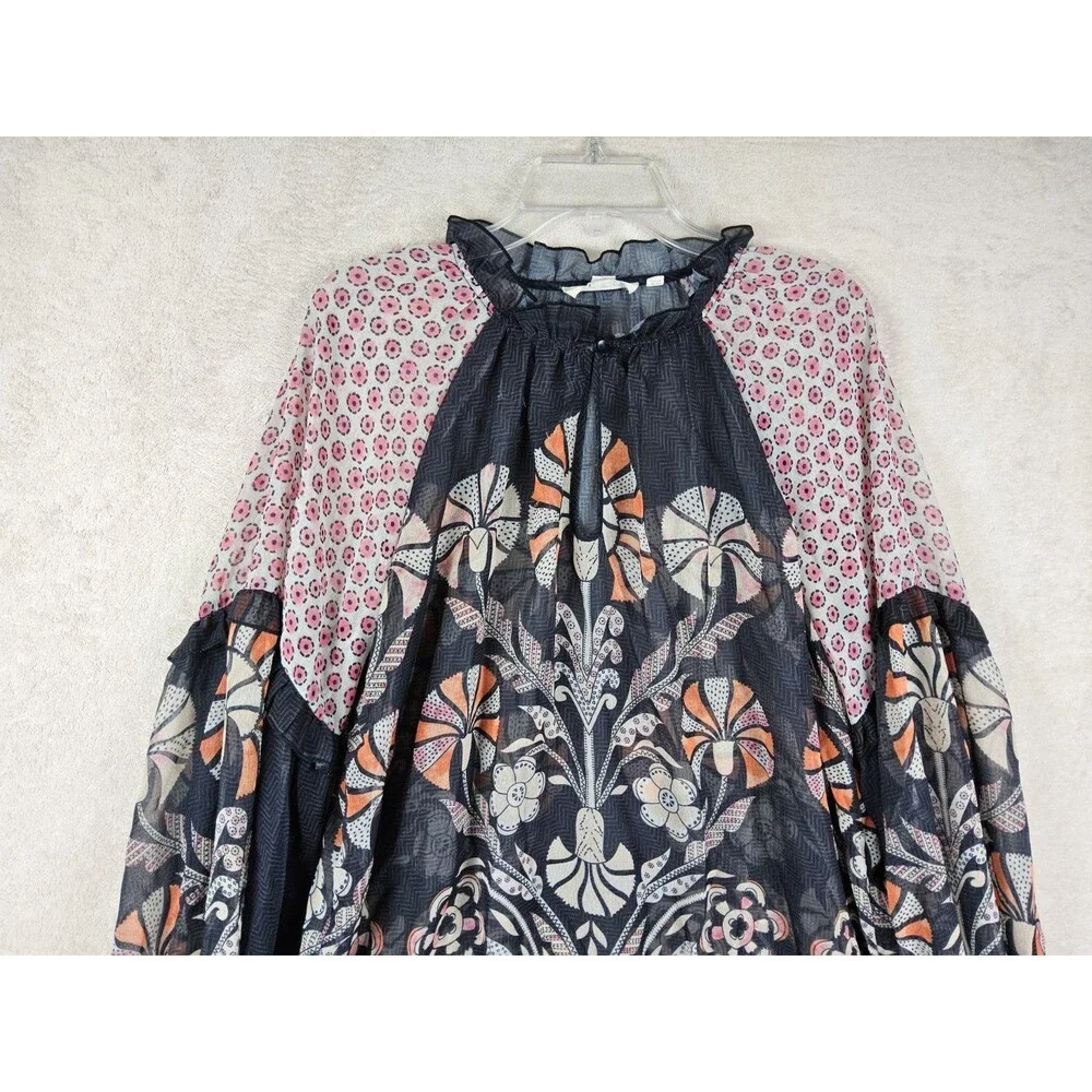Forever That Girl Women's Long Sleeve Boho Sheer Blouse Top Size S